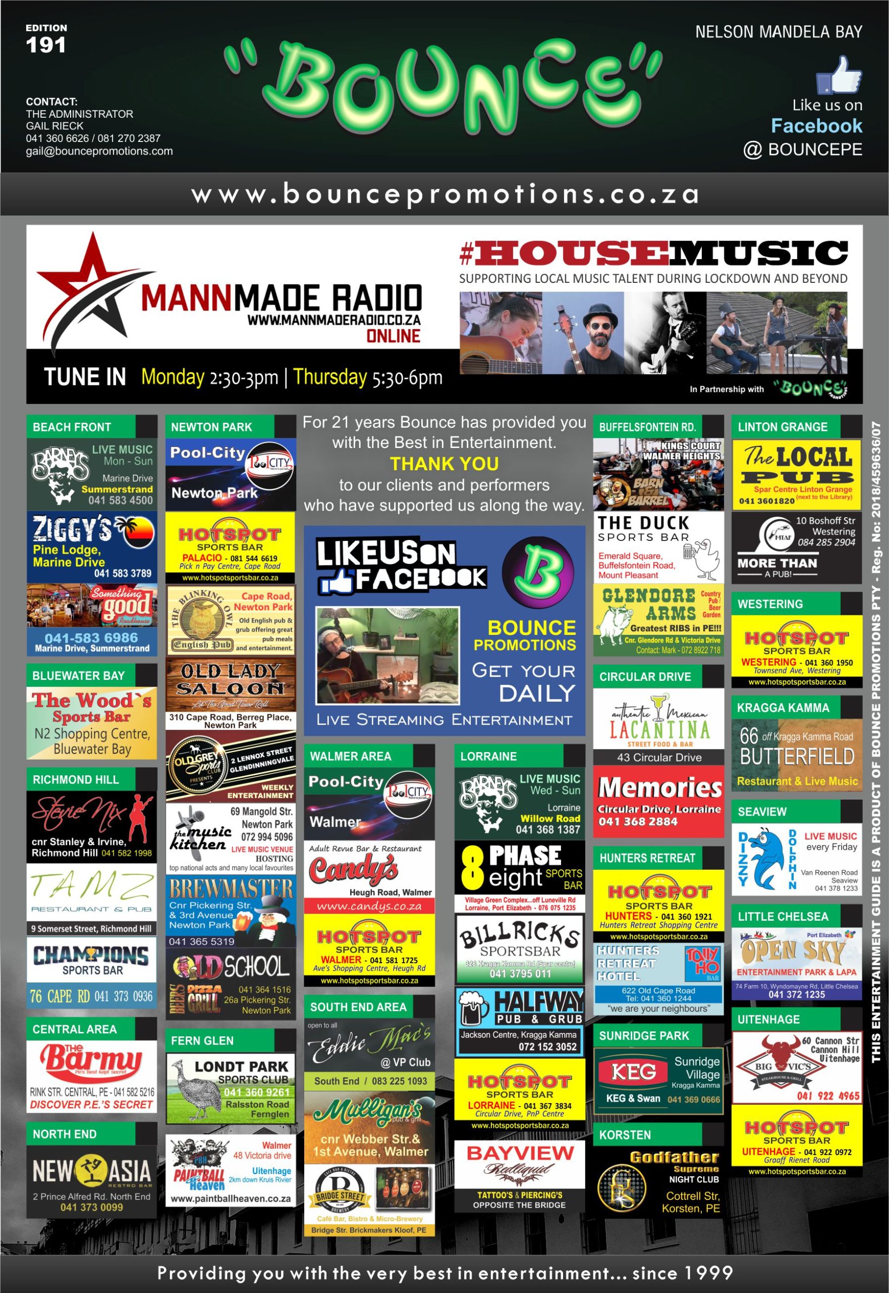 Bounce Events Calendar Edition 191